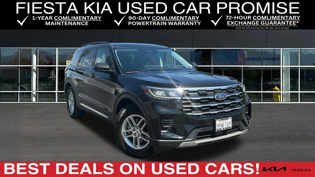 2025 Ford Explorer Active in Black Metallic — front three-quarter view
