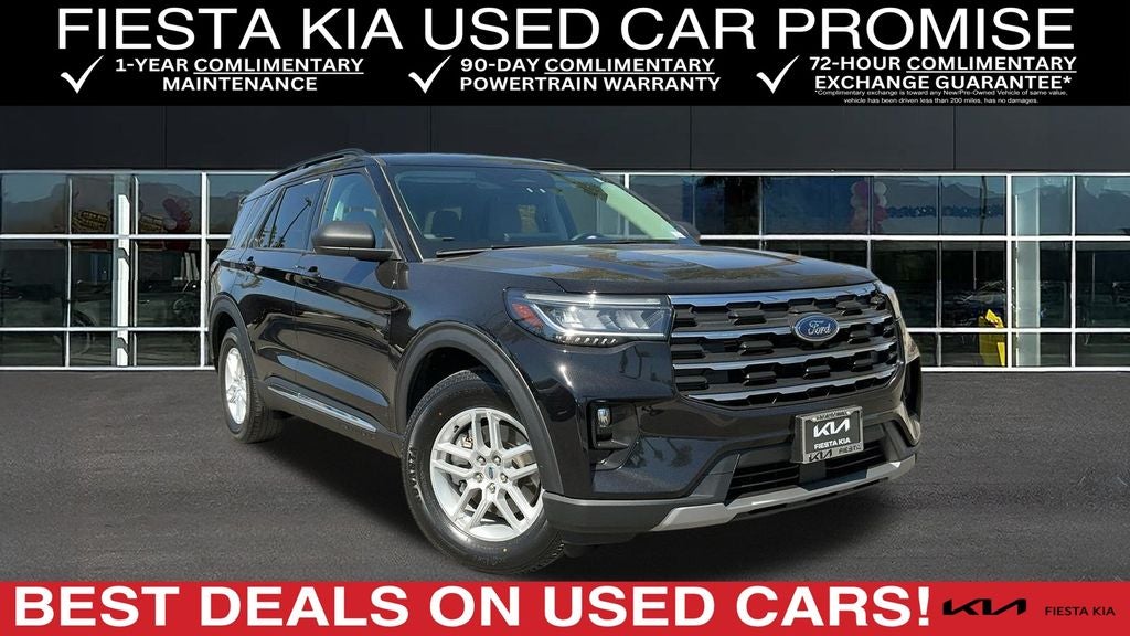 2025 Ford Explorer Active in Black Metallic — front three-quarter view