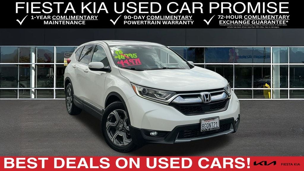 2018 Honda CR-V EX in White — front three-quarter view