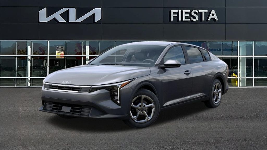 2026 Kia K4 LXS in Steel Gray — front three-quarter view