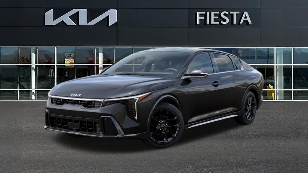 2026 Kia K4 GT-Line Turbo in Gray — front three-quarter view