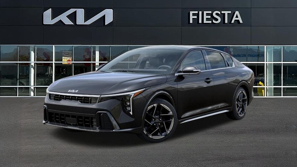 2026 Kia K4 GT-Line in Gray — front three-quarter view