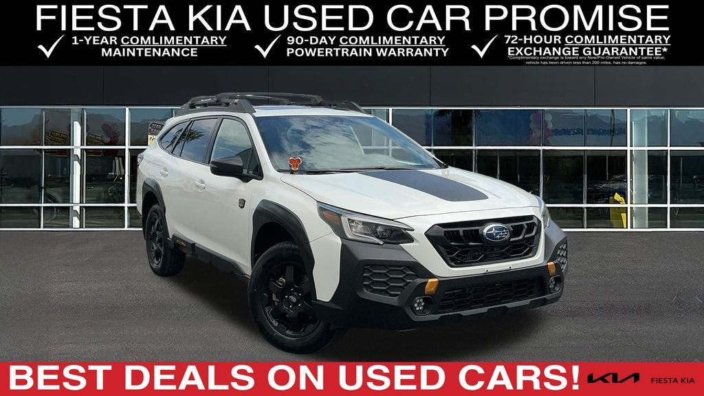 2024 Subaru Outback Wilderness in Crystal White Pearl — front three-quarter view