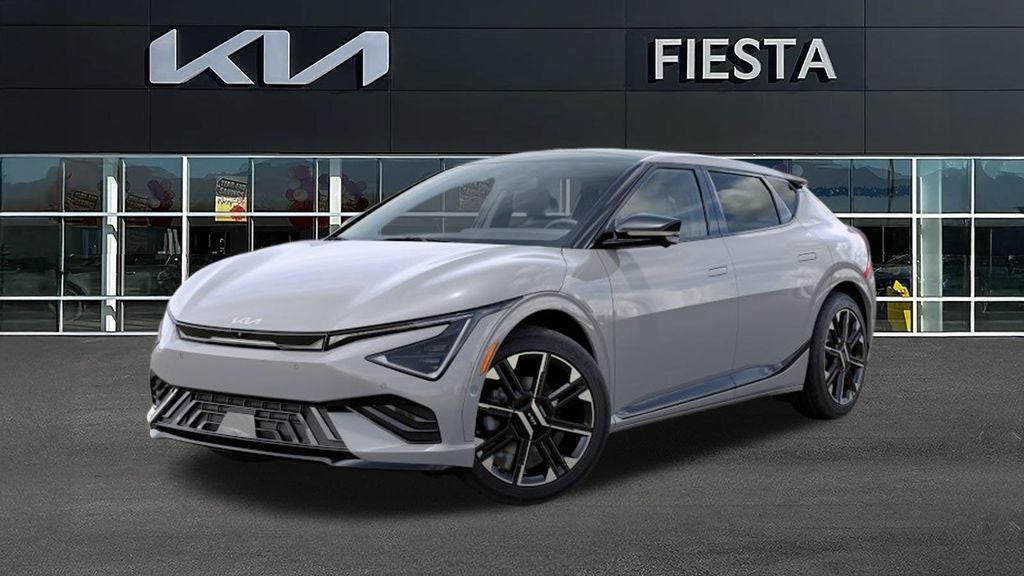 2026 Kia EV6 GT-Line in Gray — front three-quarter view