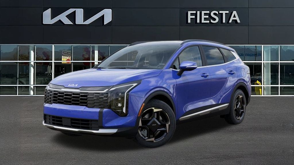 2026 Kia Sportage EX in Nebular Blue — front three-quarter view