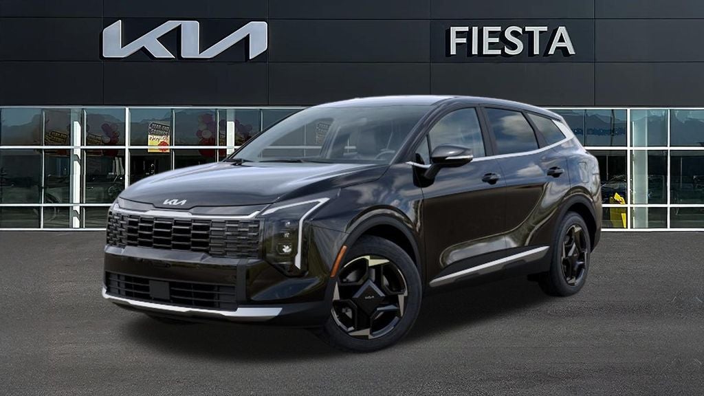 2026 Kia Sportage EX in Ebony Black — front three-quarter view