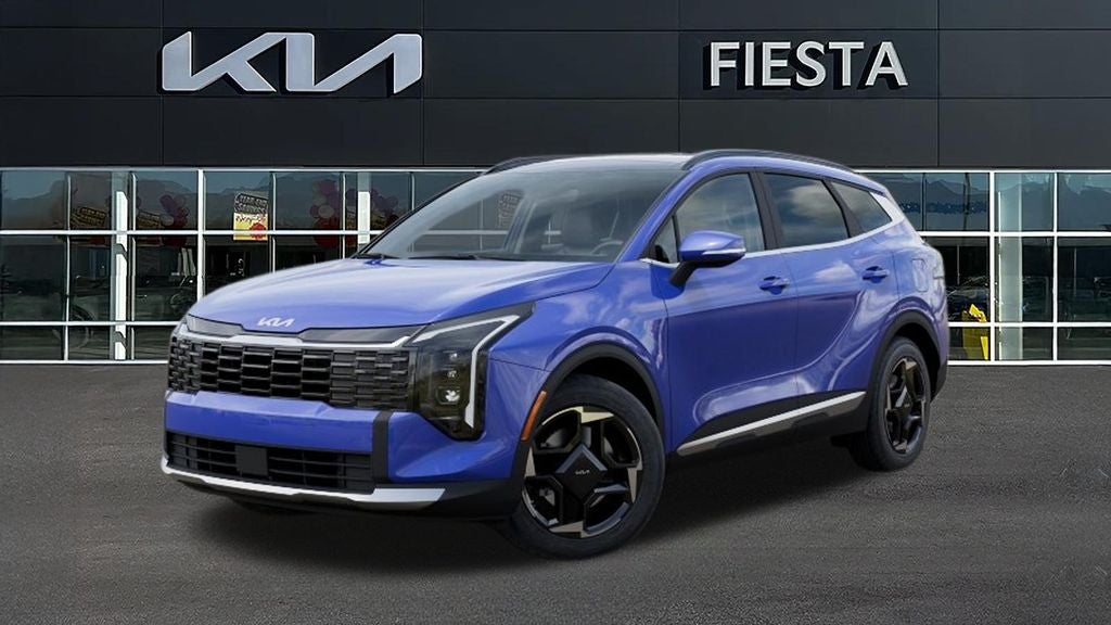 2026 Kia Sportage EX in Blue — front three-quarter view