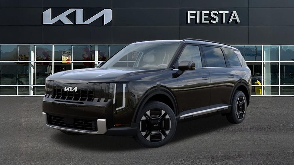 2027 Kia Telluride Hybrid EX in Ebony Black — front three-quarter view
