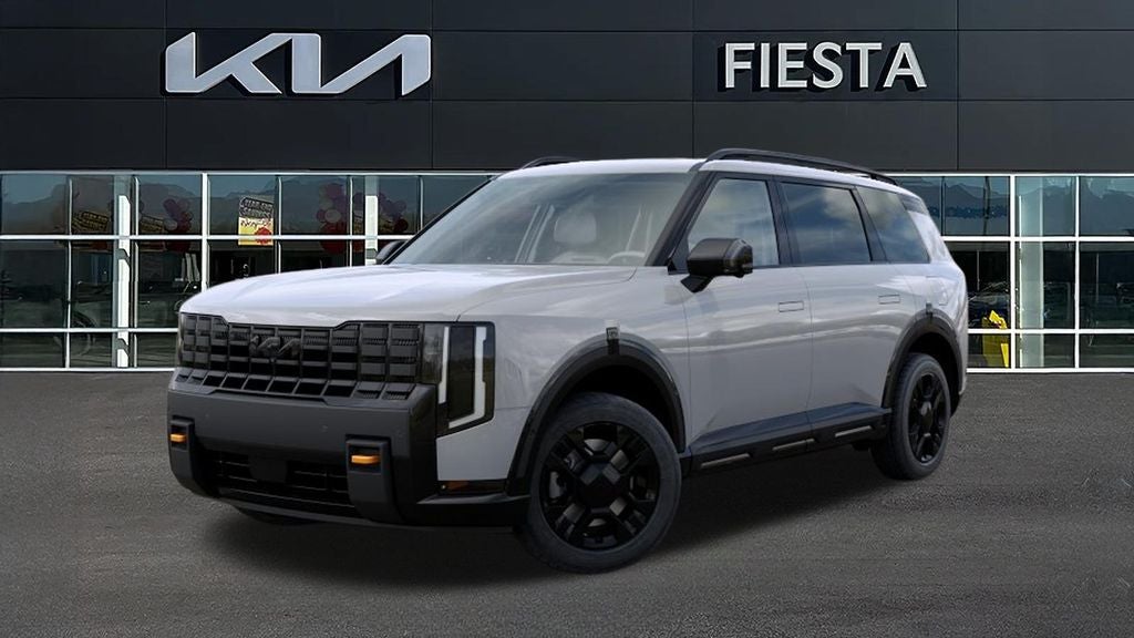2027 Kia Telluride X-Pro SX-Prestige in Gray — front three-quarter view