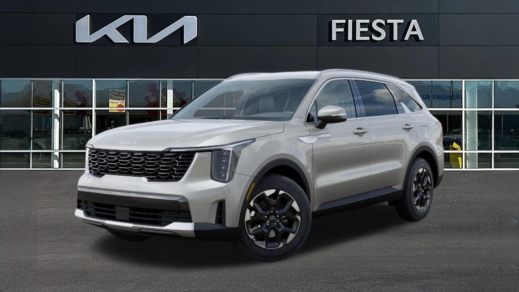 2026 Kia Sorento S in Ivory Silver — front three-quarter view