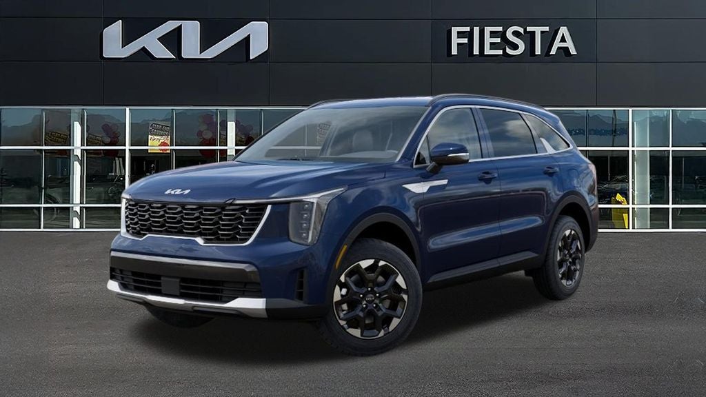 2026 Kia Sorento S in Midnight Lake Blue — front three-quarter view