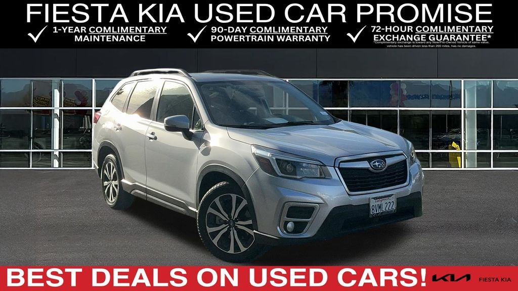 2021 Subaru Forester Limited in Ice Silver Metallic — front three-quarter view