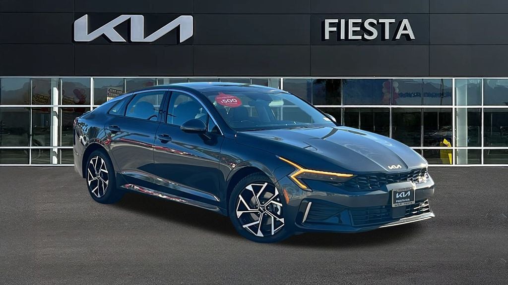 2026 Kia K5 EX in Gray — front three-quarter view