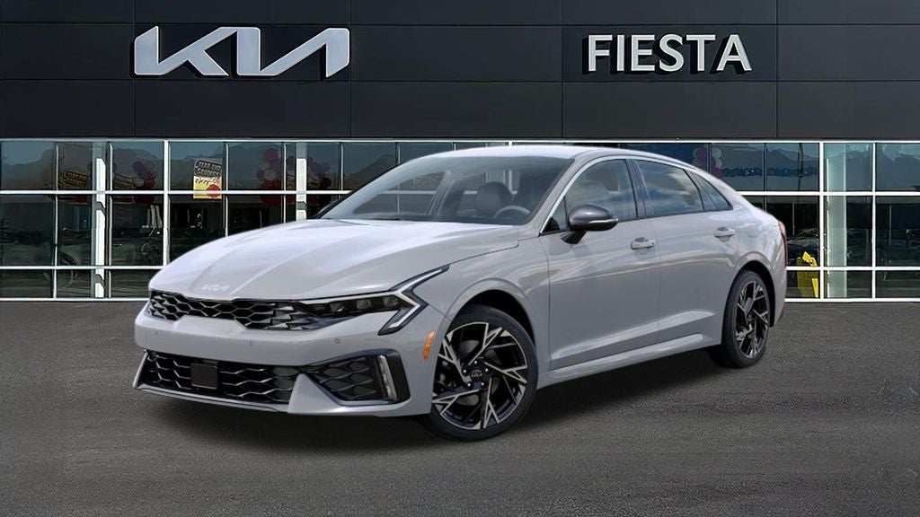 2026 Kia K5 GT-Line in Gray — front three-quarter view