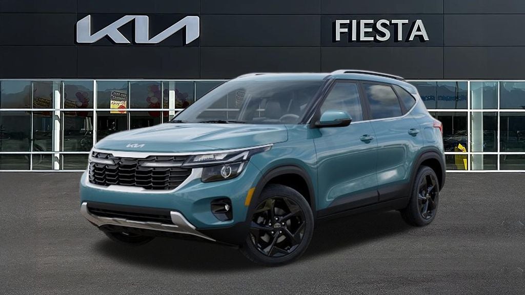 2026 Kia Seltos EX in Blue — front three-quarter view