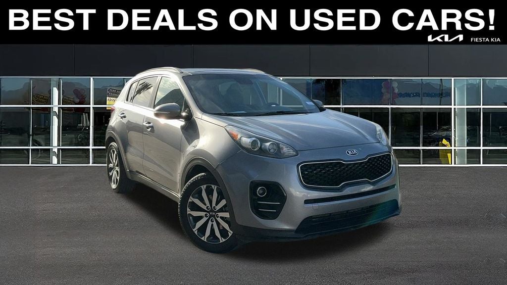 2017 Kia Sportage EX in Mineral Silver — front three-quarter view