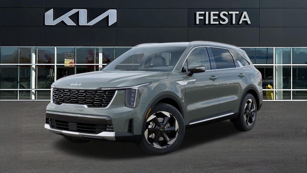 2026 Kia Sorento Hybrid EX in Cityscape Green — front three-quarter view
